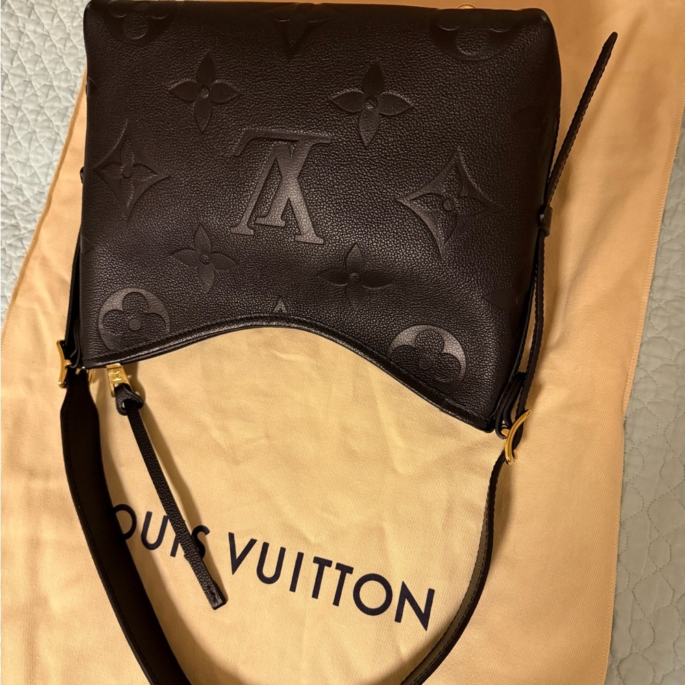 LV Louis Vuitton CarryAll PM Black Monogram Empreinte Leather Shoulder Bag - Picture 3 of 16
